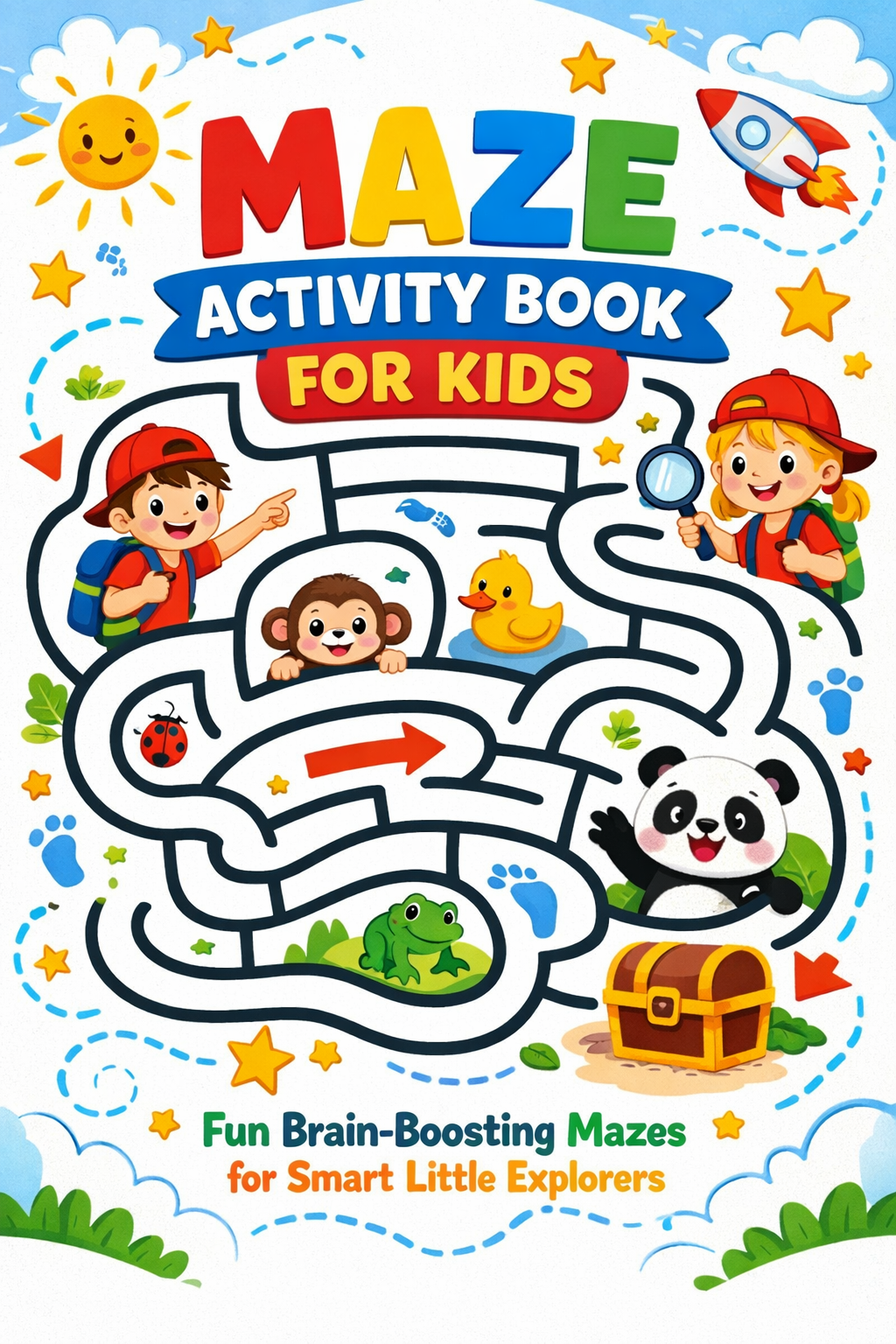 ✨ Printable Kids Maze Activity Book Template – 30 Fun & Educational Puzzles ✨