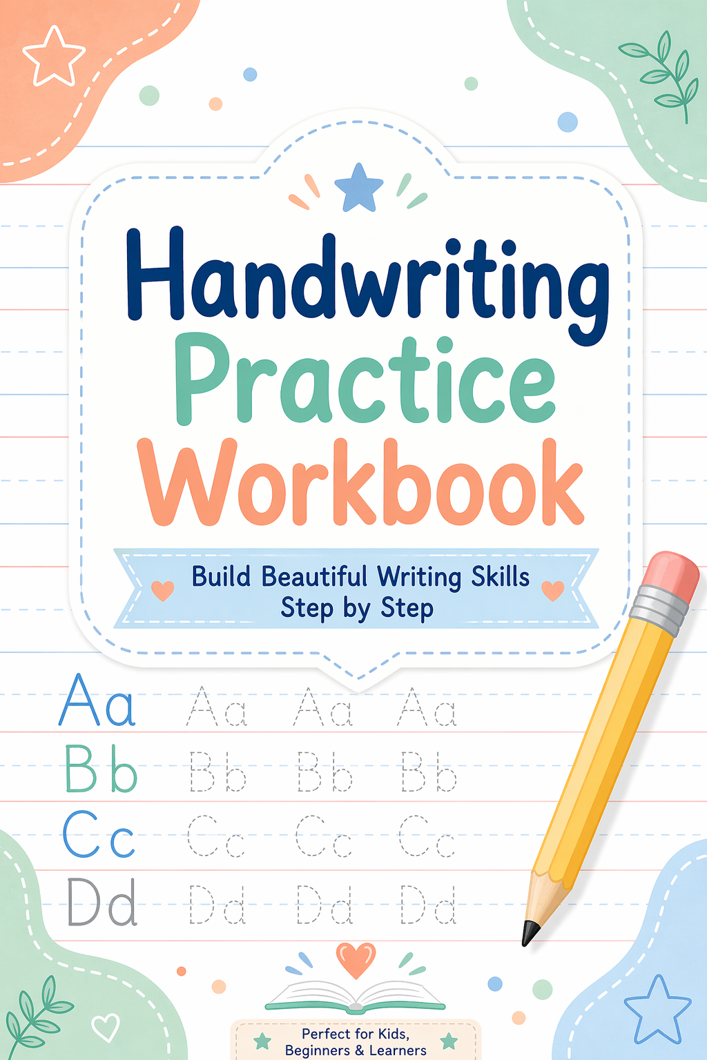 ✨ Printable Handwriting Practice Workbook Template – 26 Letter Tracing Pages ✨ Build neat, confident penmanship and master beautiful letter formation step by step! ✍️✨