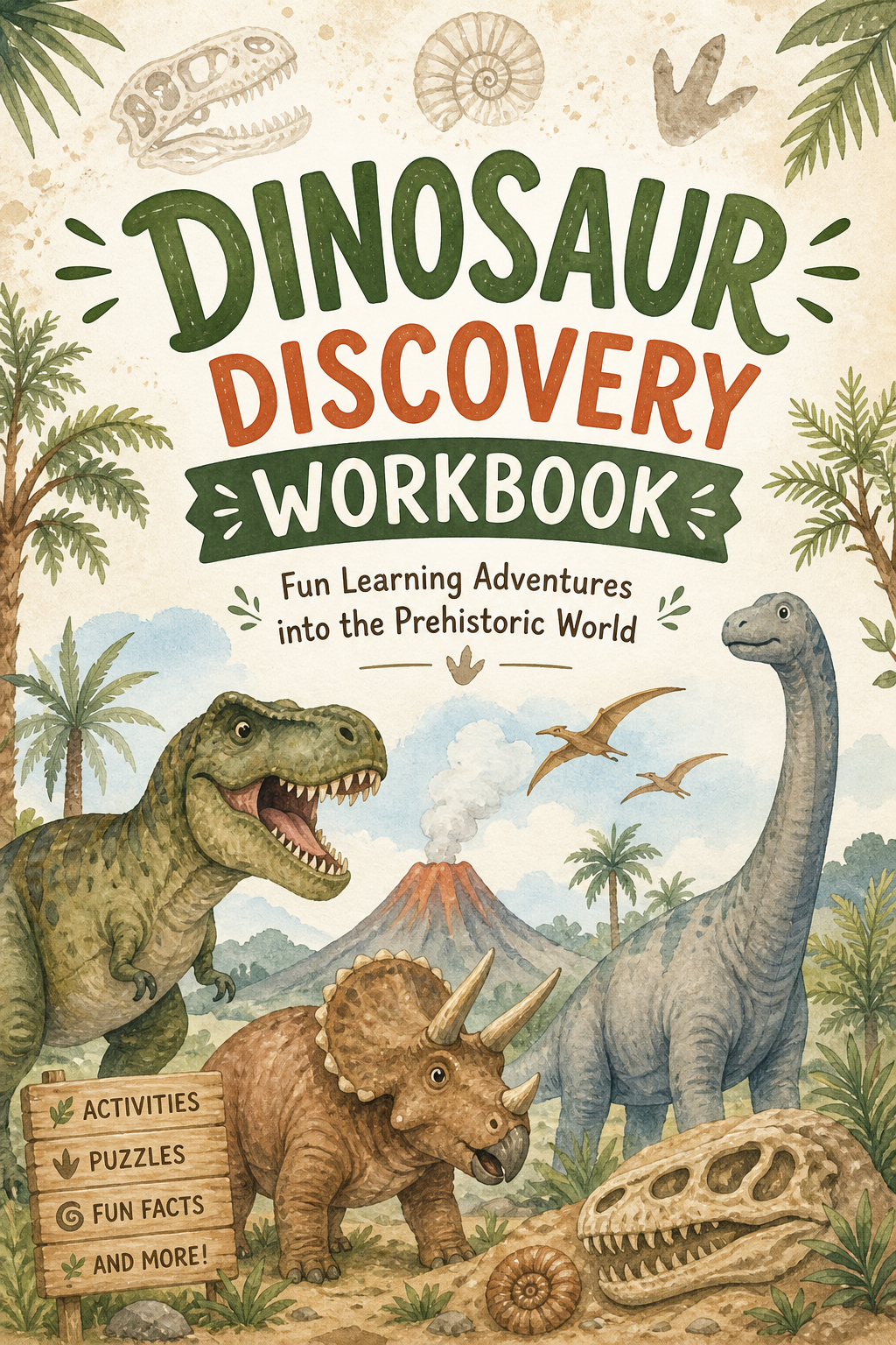 ✨ Printable Dinosaur Discovery Workbook Template – 32 Prehistoric Learning Pages ✨ Roar into a thrilling, screen-free educational adventure through the prehistoric world! 🦖🦕