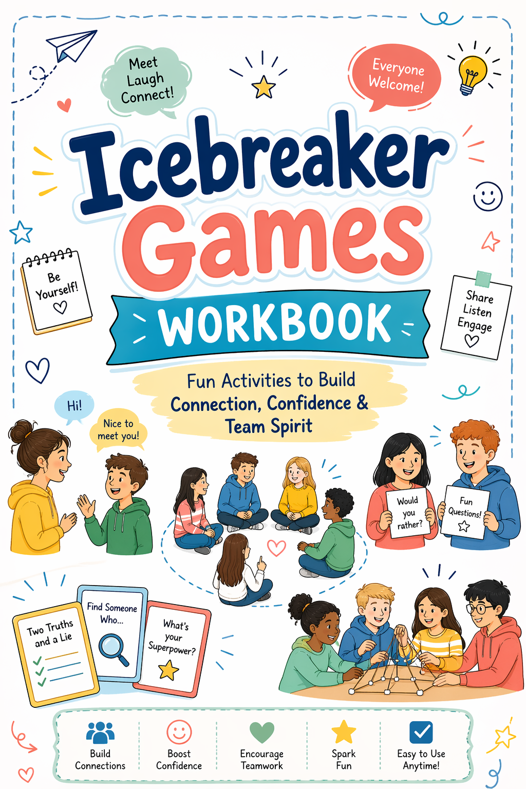 ✨ Printable Icebreaker Games Workbook Template – 31 Team-Building Activities ✨