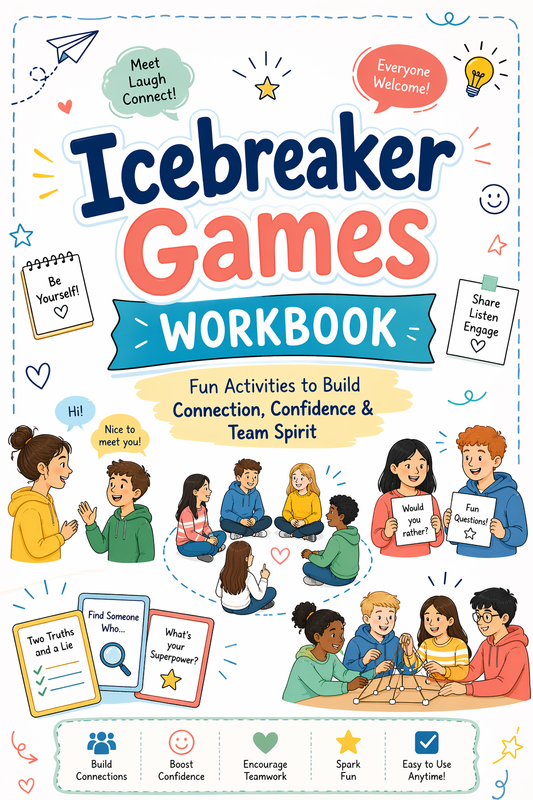 ✨ Printable Icebreaker Games Workbook Template – 31 Team-Building Activities ✨