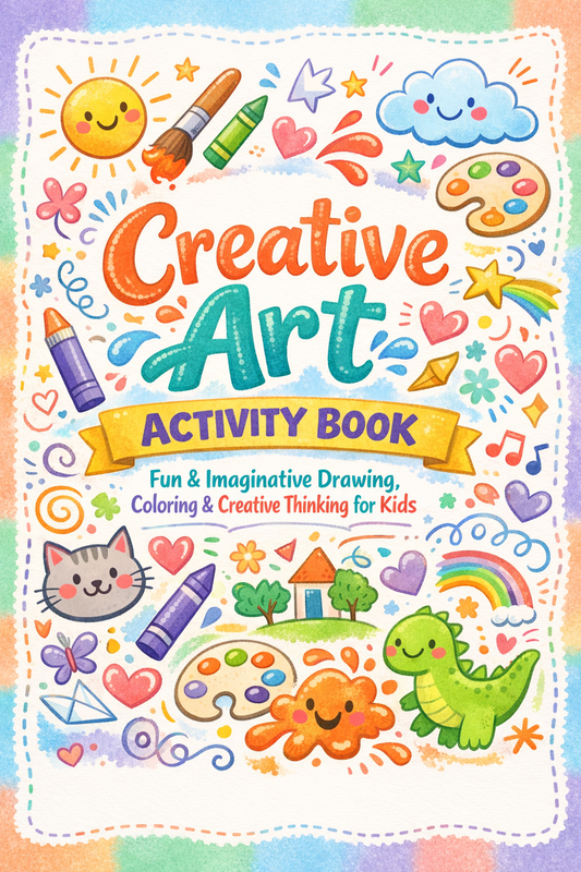 ✨ Printable Creative Art Activity Book Template – 31 Imagination Puzzles ✨