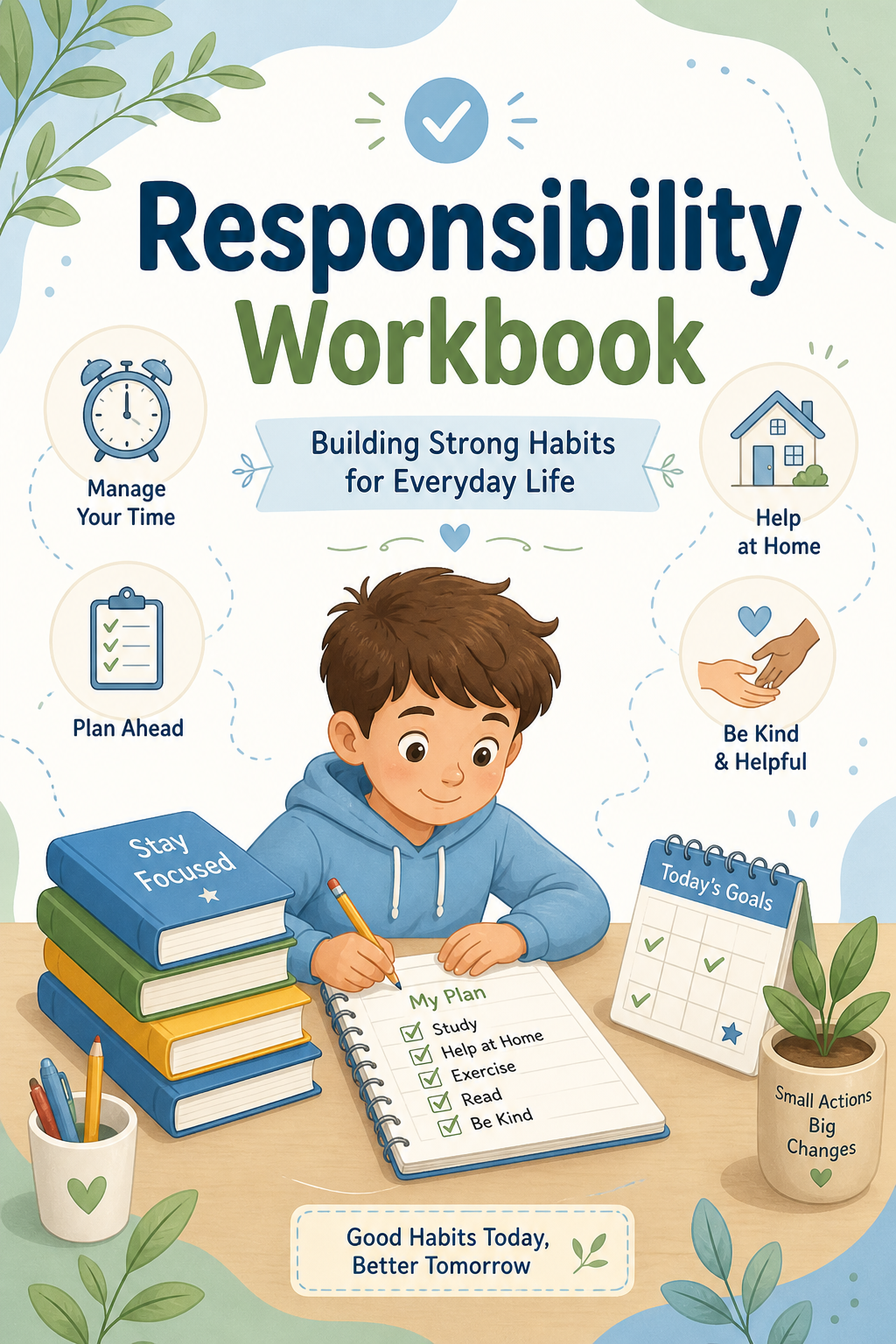 ✨ Printable Responsibility Workbook Template – 51 Life Skills & Habit Tracking Pages ✨