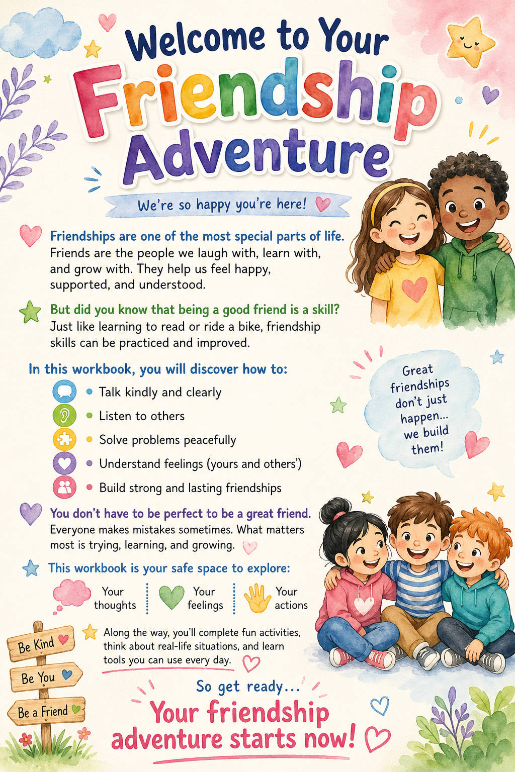 ✨ Printable Friendship Skills Workbook Template ✨