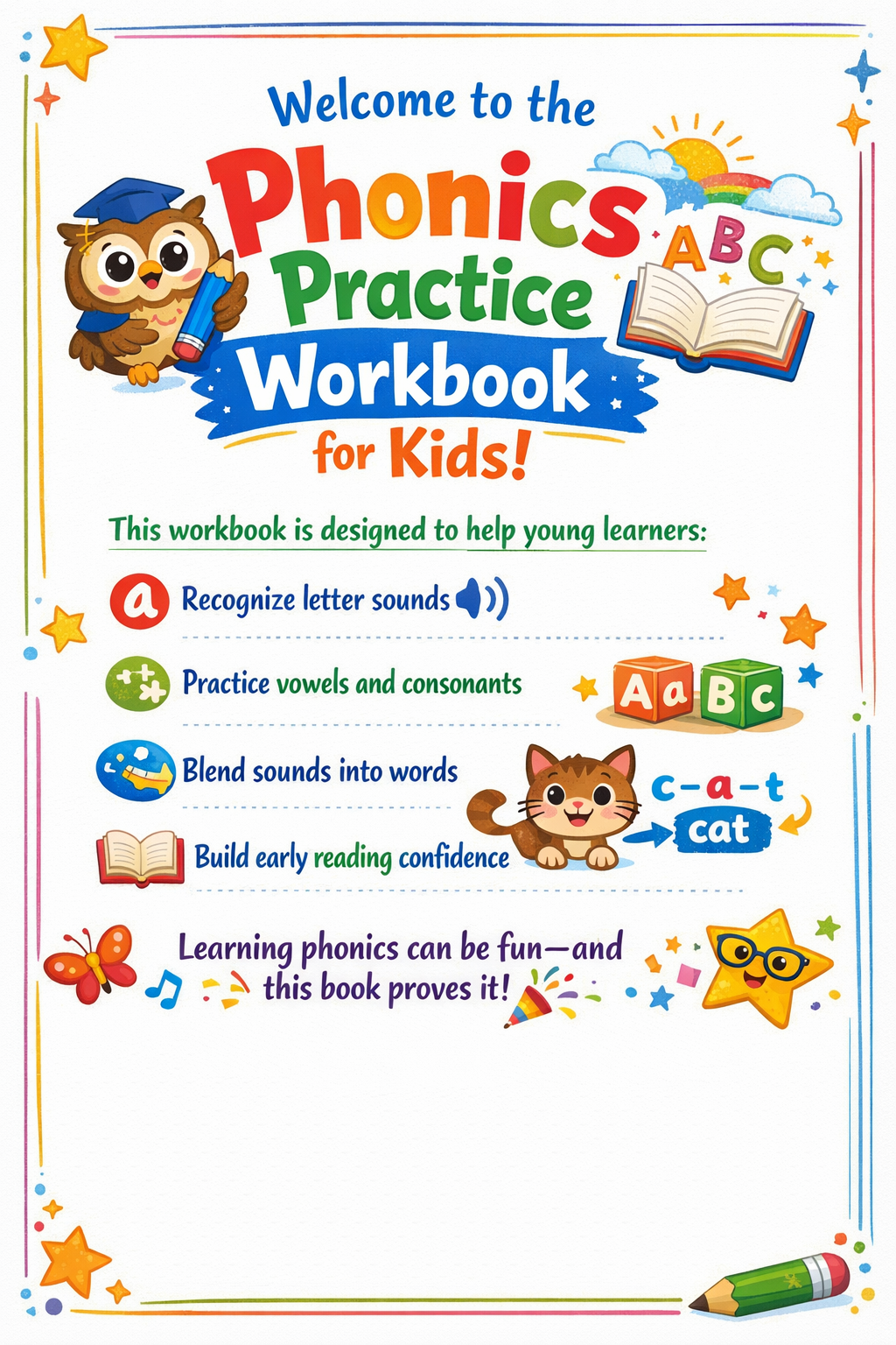 ✨ Printable Phonics Practice Workbook Template – Early Reading Activities ✨ Help your child build a strong reading foundation—one sound at a time! 📚✏️
