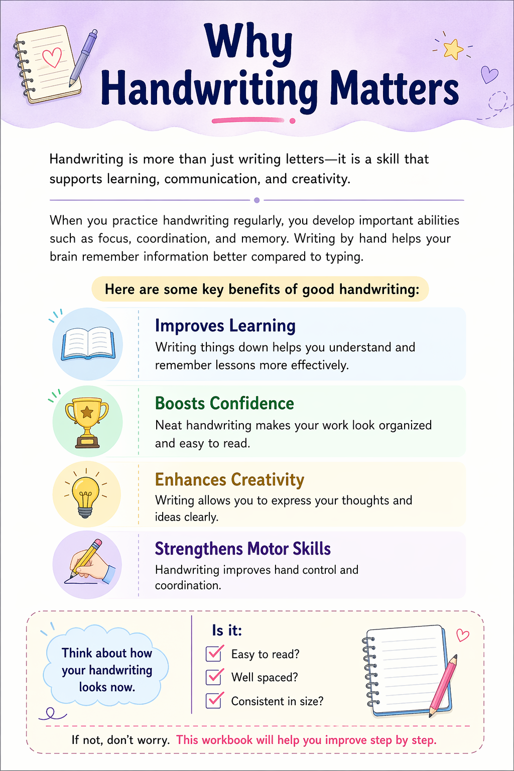 ✨ Printable Handwriting Practice Workbook Template – 26 Letter Tracing Pages ✨ Build neat, confident penmanship and master beautiful letter formation step by step! ✍️✨