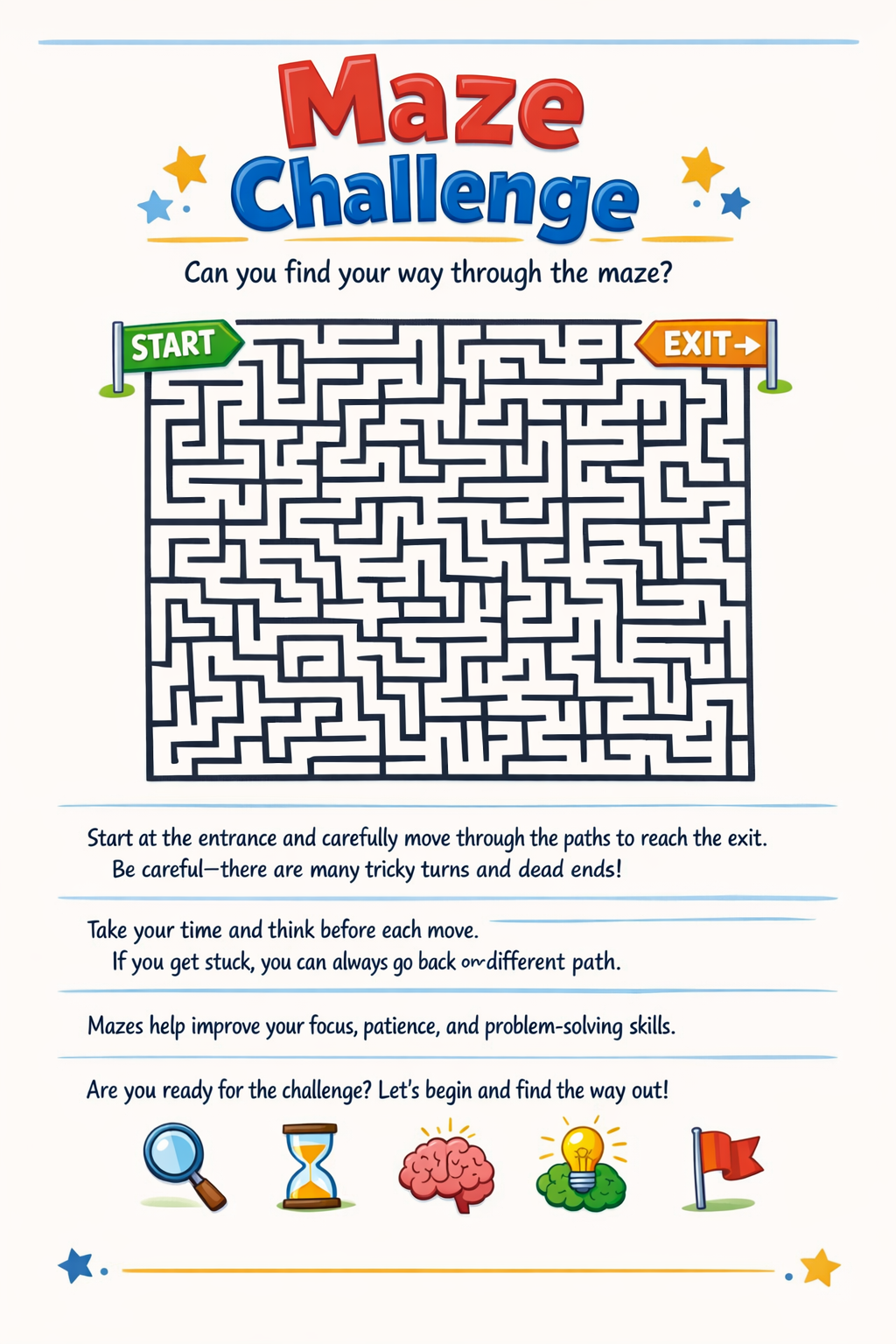 ✨ Printable Kids Brain Boost Activity Book Template – 30 Cognitive Puzzles ✨