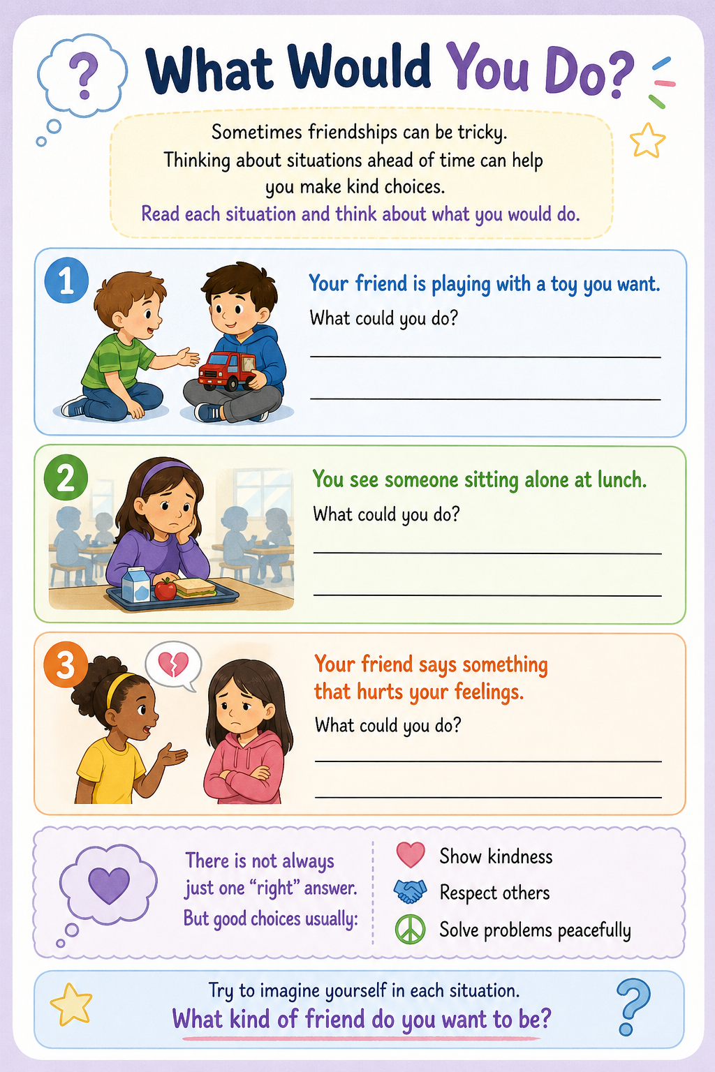 ✨ Printable Friendship Skills Workbook Template ✨
