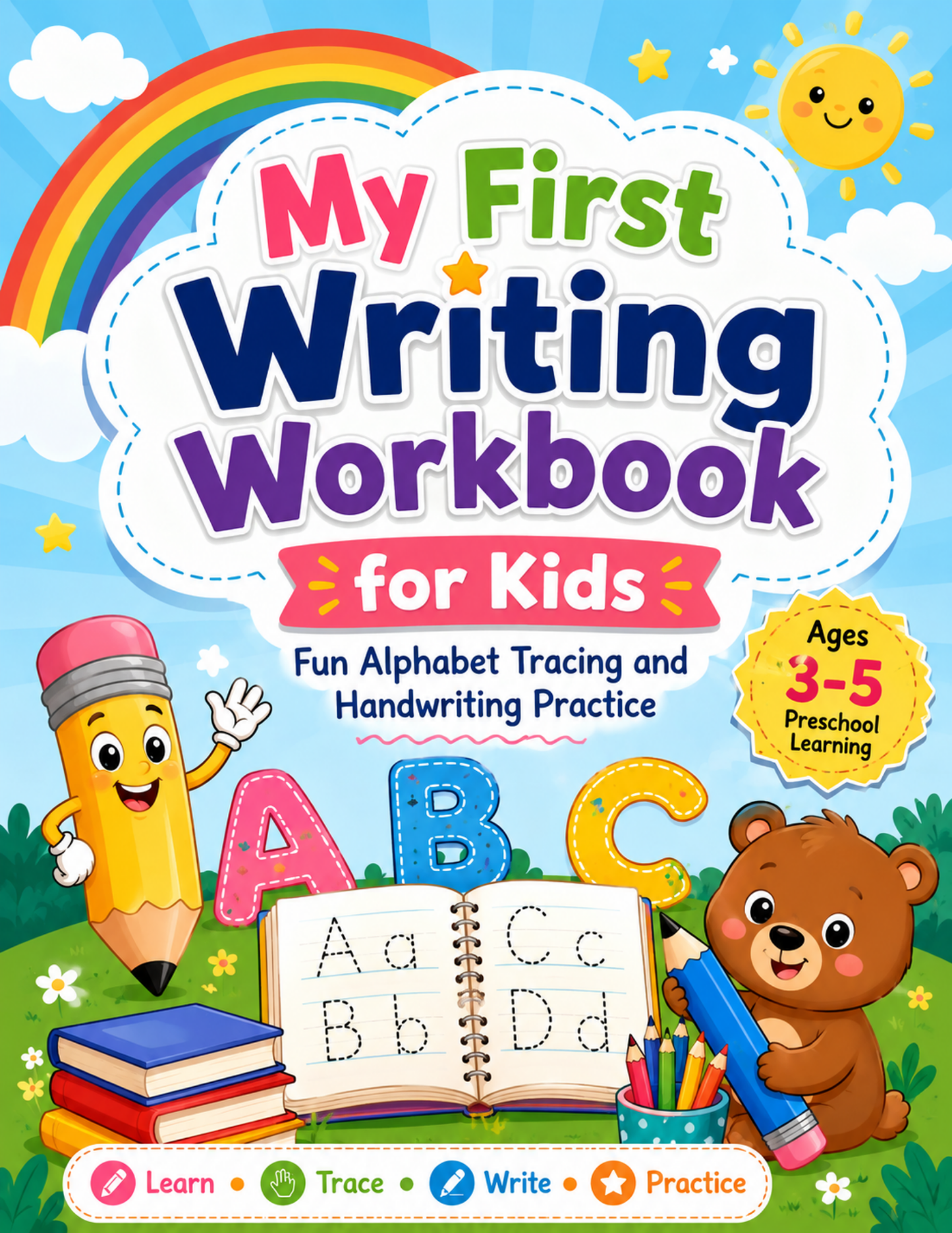 ✨ My First Writing Workbook Template – 30 Alphabet Tracing & Coloring Pages ✨