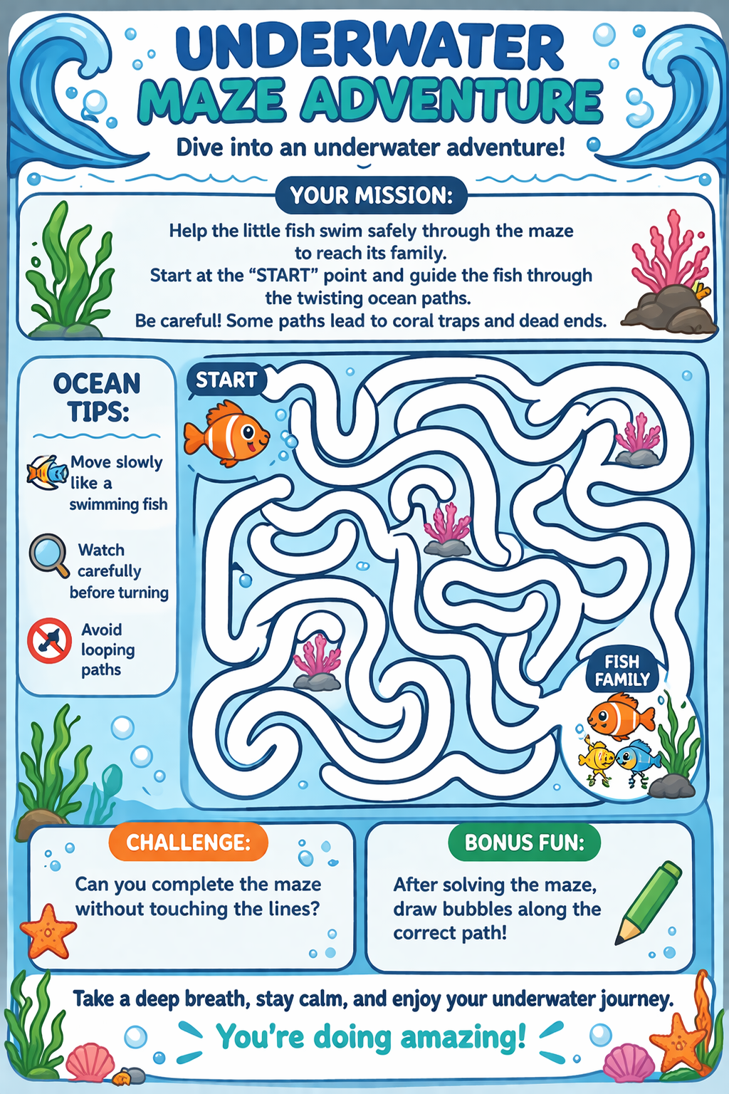 ✨ Printable Kids Maze Activity Book Template – 30 Fun & Educational Puzzles ✨