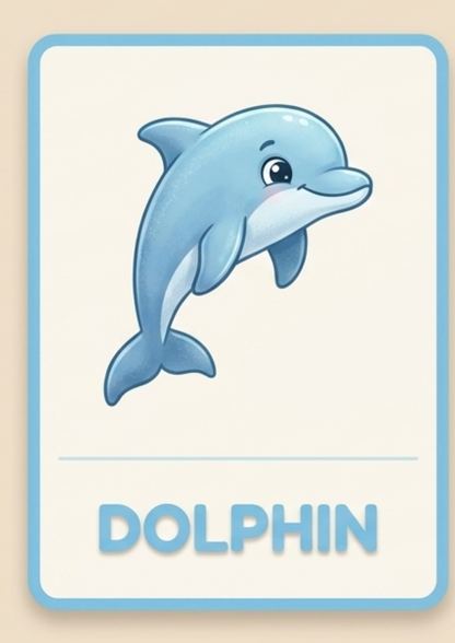 Montessori Ocean Flashcards for Kids – 45 Printable Sea Creatures Learning Cards