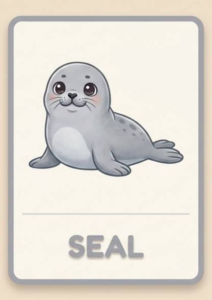 Montessori Ocean Flashcards for Kids – 45 Printable Sea Creatures Learning Cards