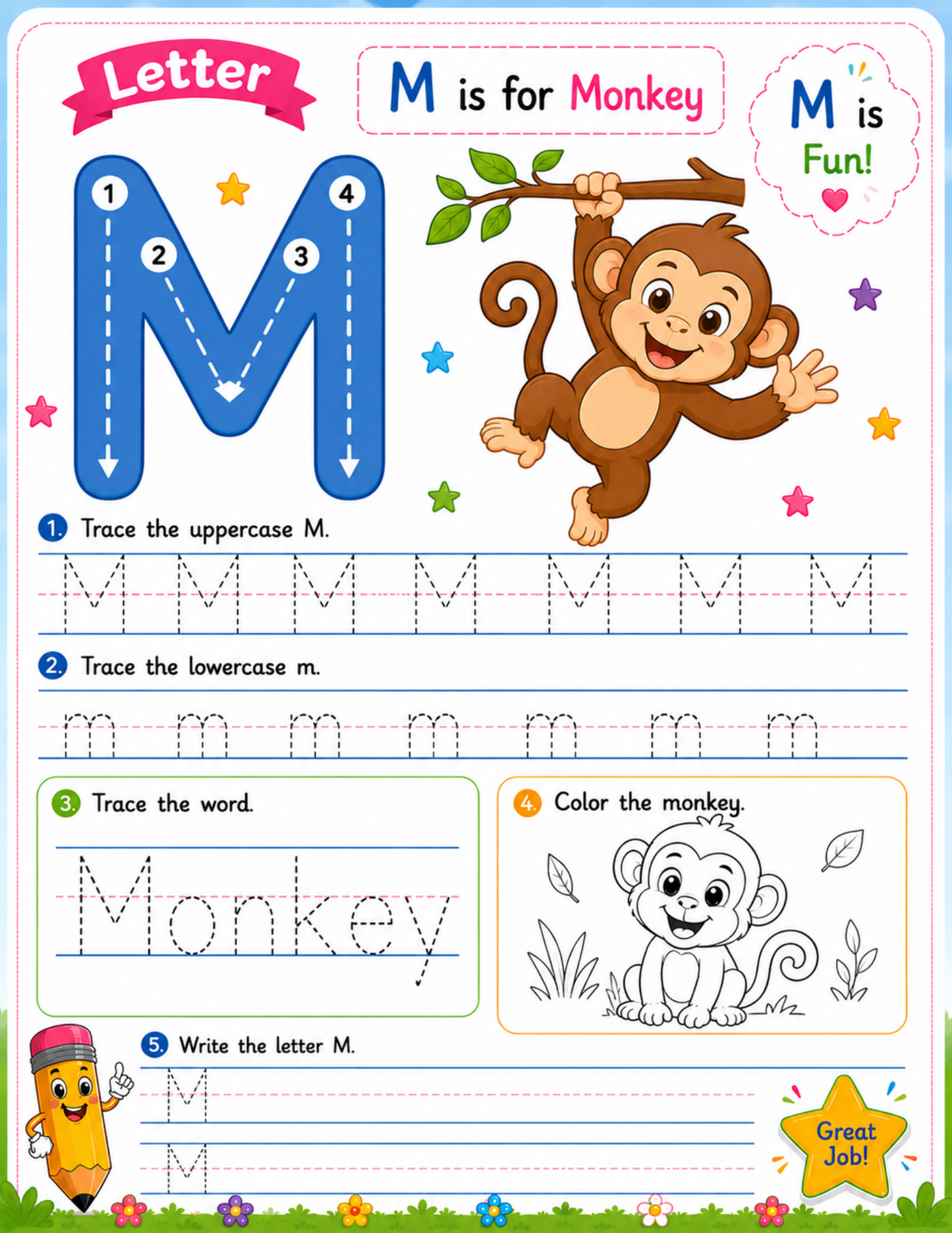 ✨ My First Writing Workbook Template – 30 Alphabet Tracing & Coloring Pages ✨