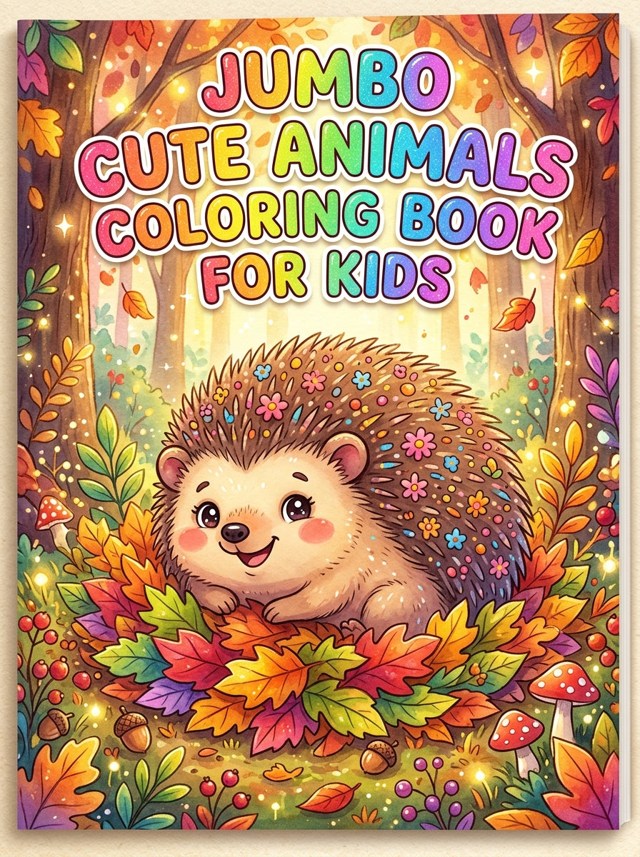 ✨ Printable Jumbo Cute Animals Coloring Book Template – 235 Pages! ✨
