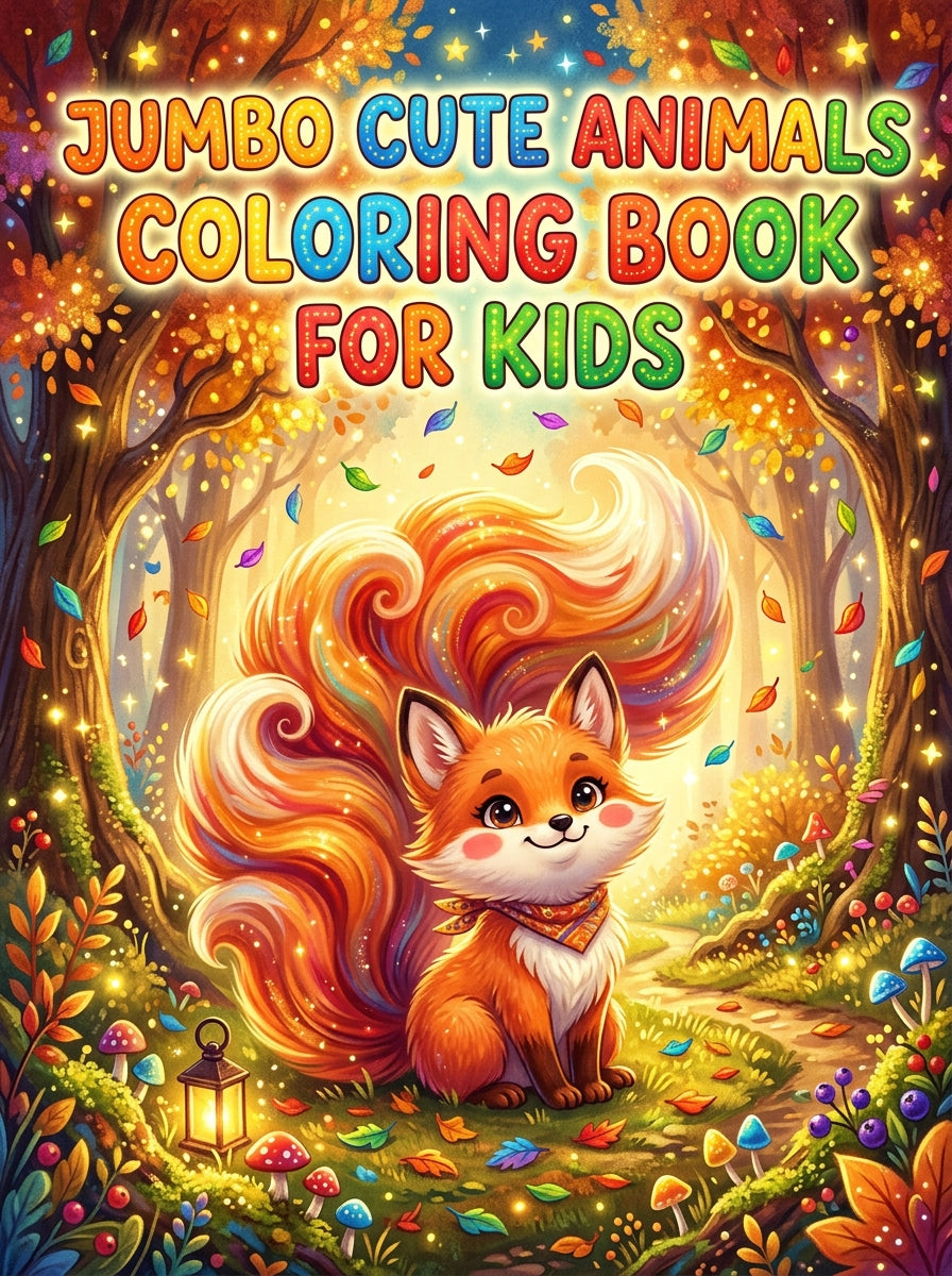 ✨ Printable Jumbo Cute Animals Coloring Book Template – 235 Pages! ✨