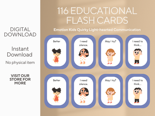 116 Educational Flashcards Bundle | Emotions SEL Game & Daily Routine Cards