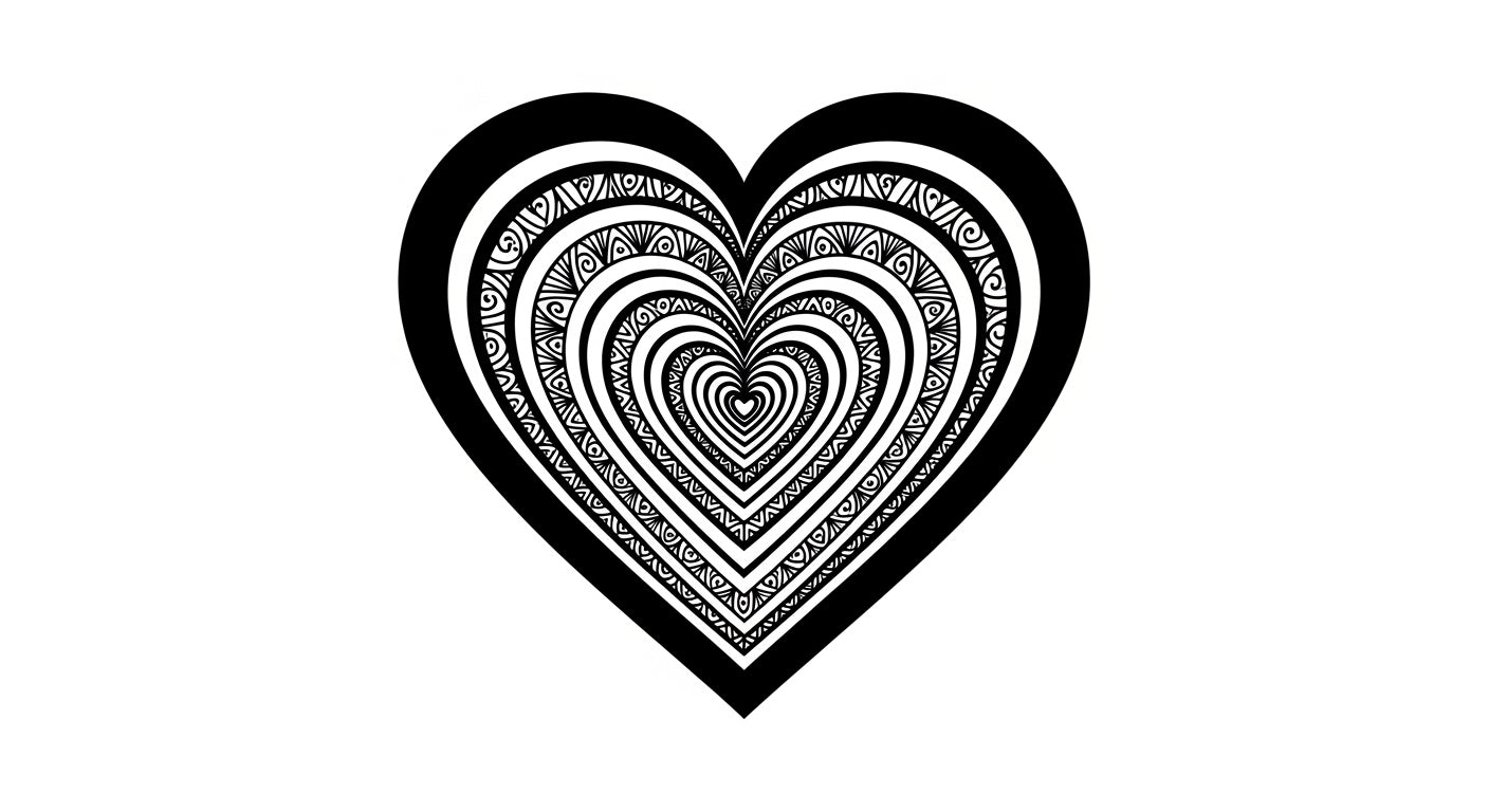 Beautiful Seamless Floral Heart Coloring Pages (50 Printable Designs)