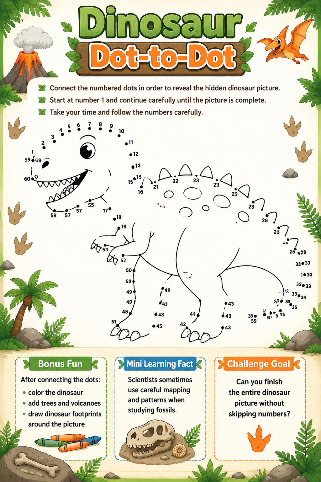 ✨ Printable Dinosaur Prehistoric Activity Workbook Template – 31 Jurassic STEM Pages ✨