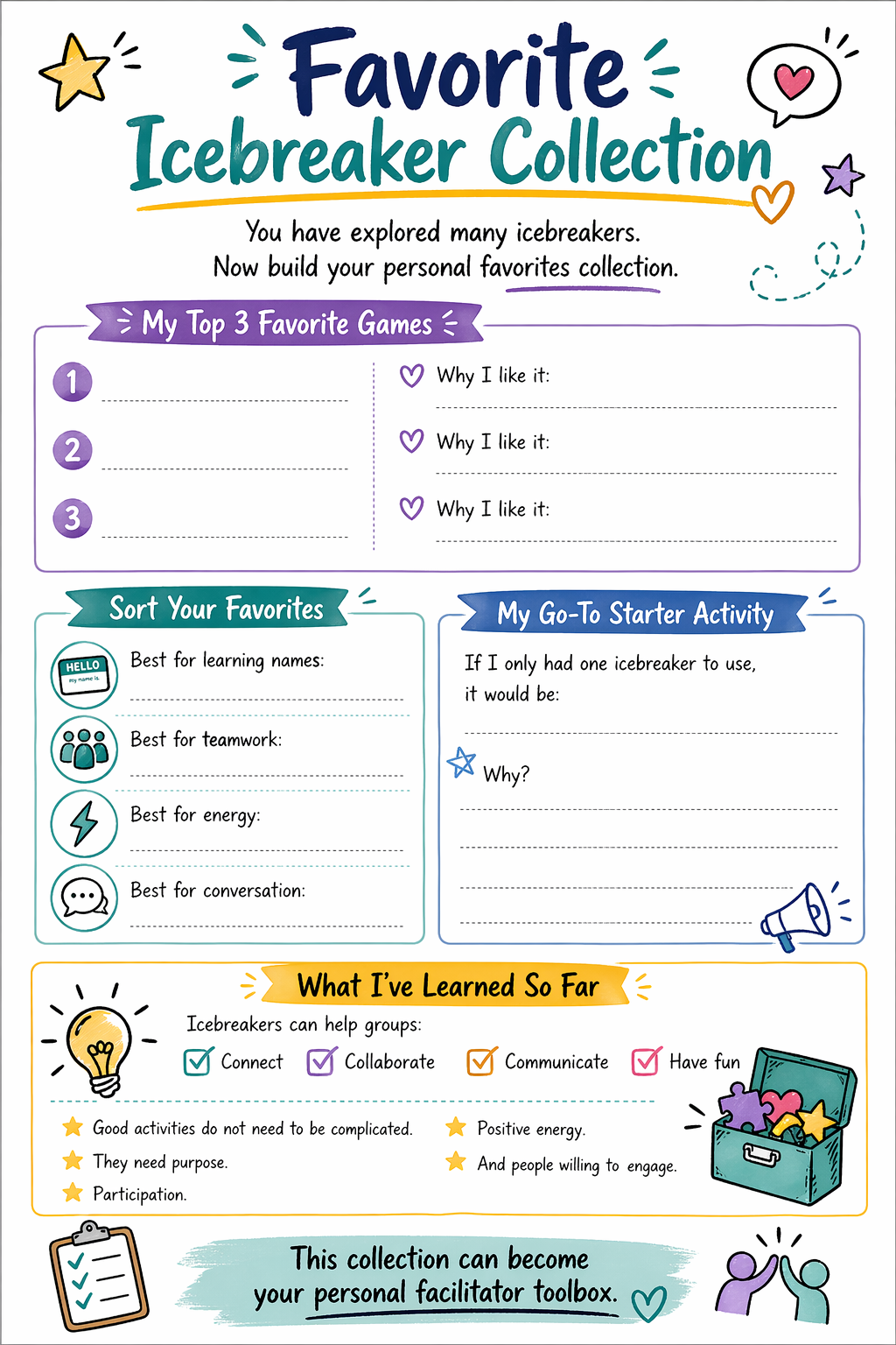 ✨ Printable Icebreaker Games Workbook Template – 31 Team-Building Activities ✨