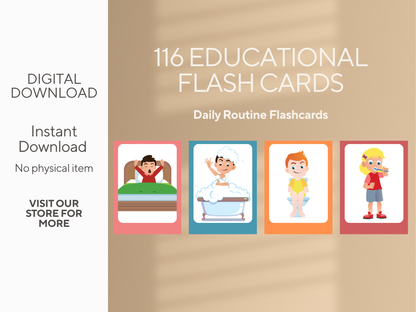 116 Educational Flashcards Bundle | Emotions SEL Game & Daily Routine Cards