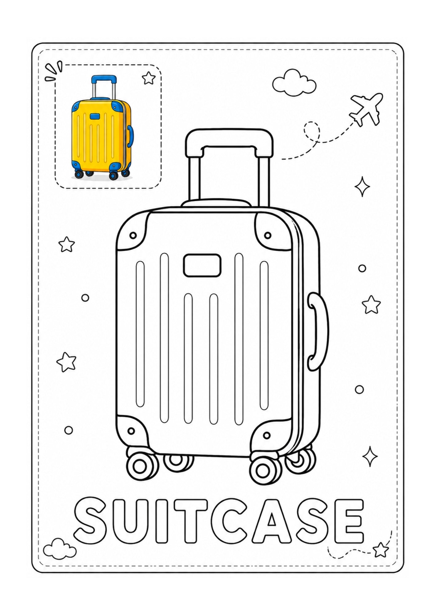 ✨ Printable Travel & Vacation Coloring Book Template – 22 Bold & Easy Exploration Pages ✨