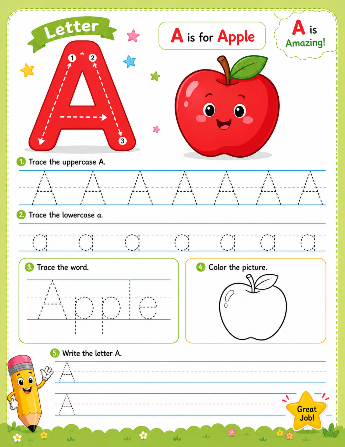 ✨ My First Writing Workbook Template – 30 Alphabet Tracing & Coloring Pages ✨