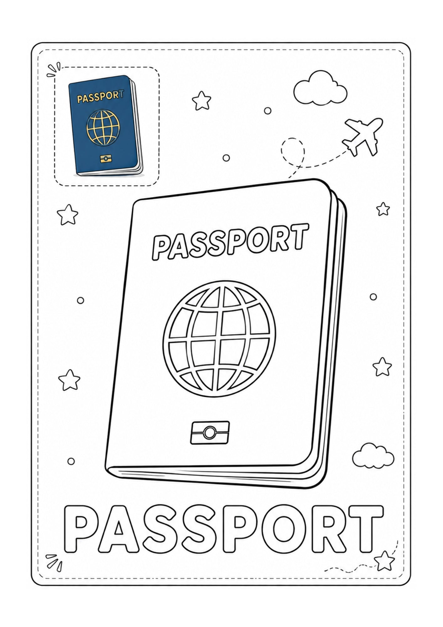✨ Printable Travel & Vacation Coloring Book Template – 22 Bold & Easy Exploration Pages ✨
