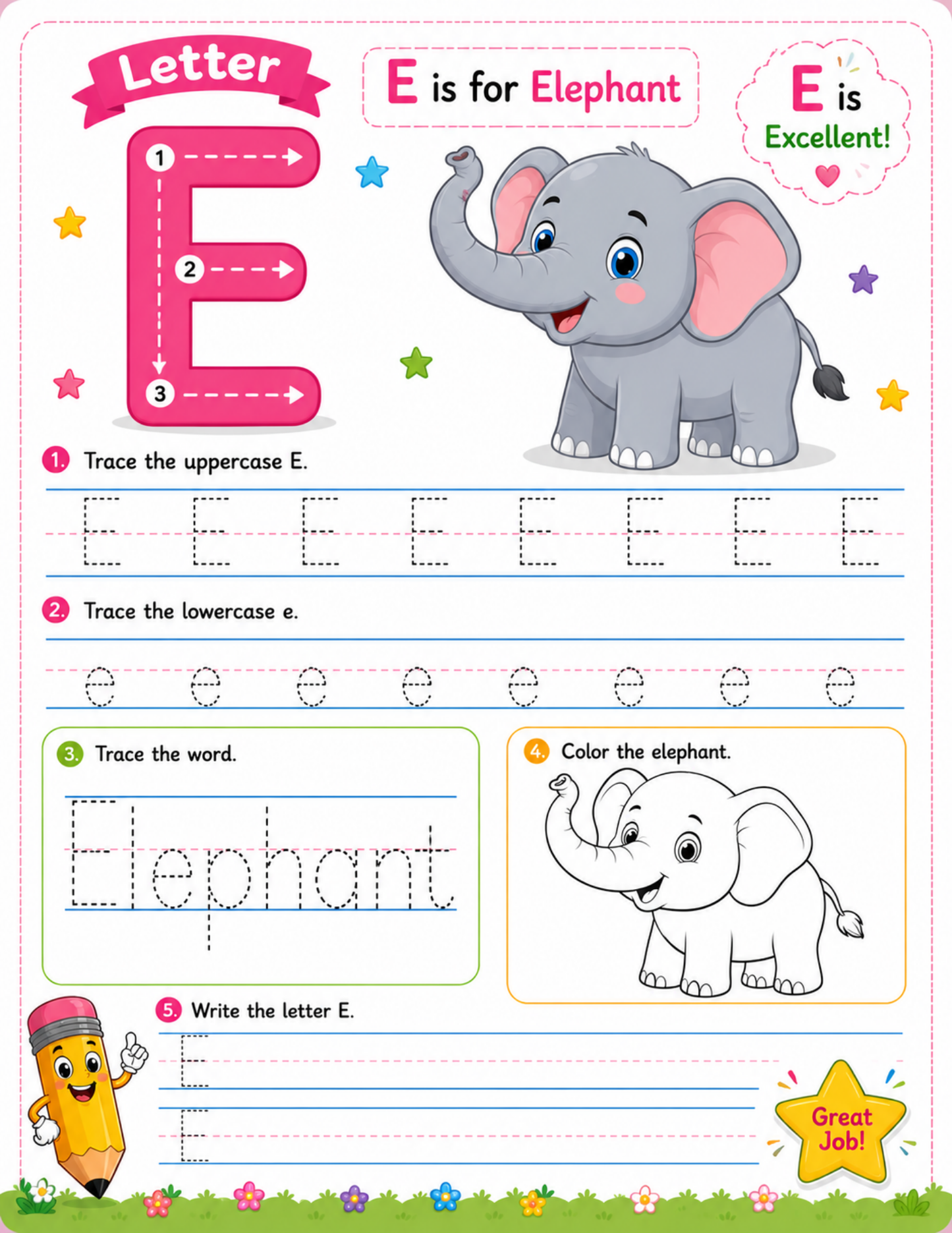 ✨ My First Writing Workbook Template – 30 Alphabet Tracing & Coloring Pages ✨