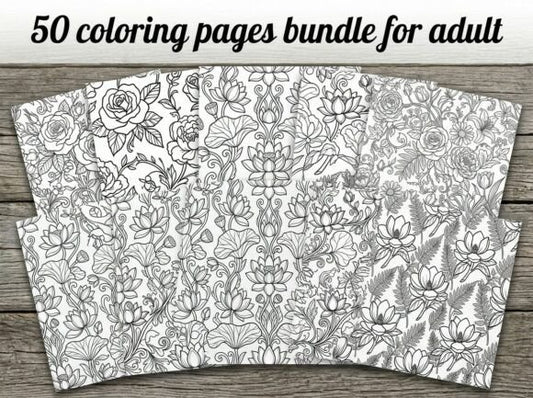 Beautiful Seamless Floral Coloring Pages