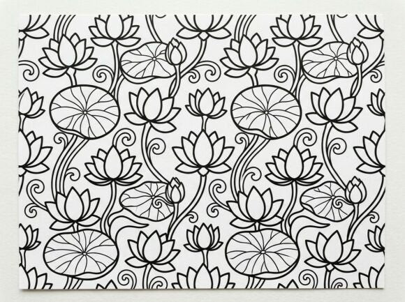 Beautiful Seamless Floral Coloring Pages