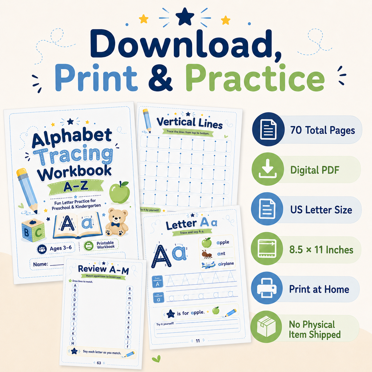 Alphabet Tracing Workbook A–Z