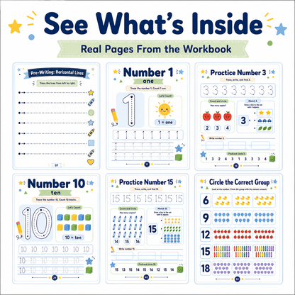 Number Tracing Workbook 1–20 | 60 Printable Counting, Number Recognition & Handwriting Activities for Ages 3–6