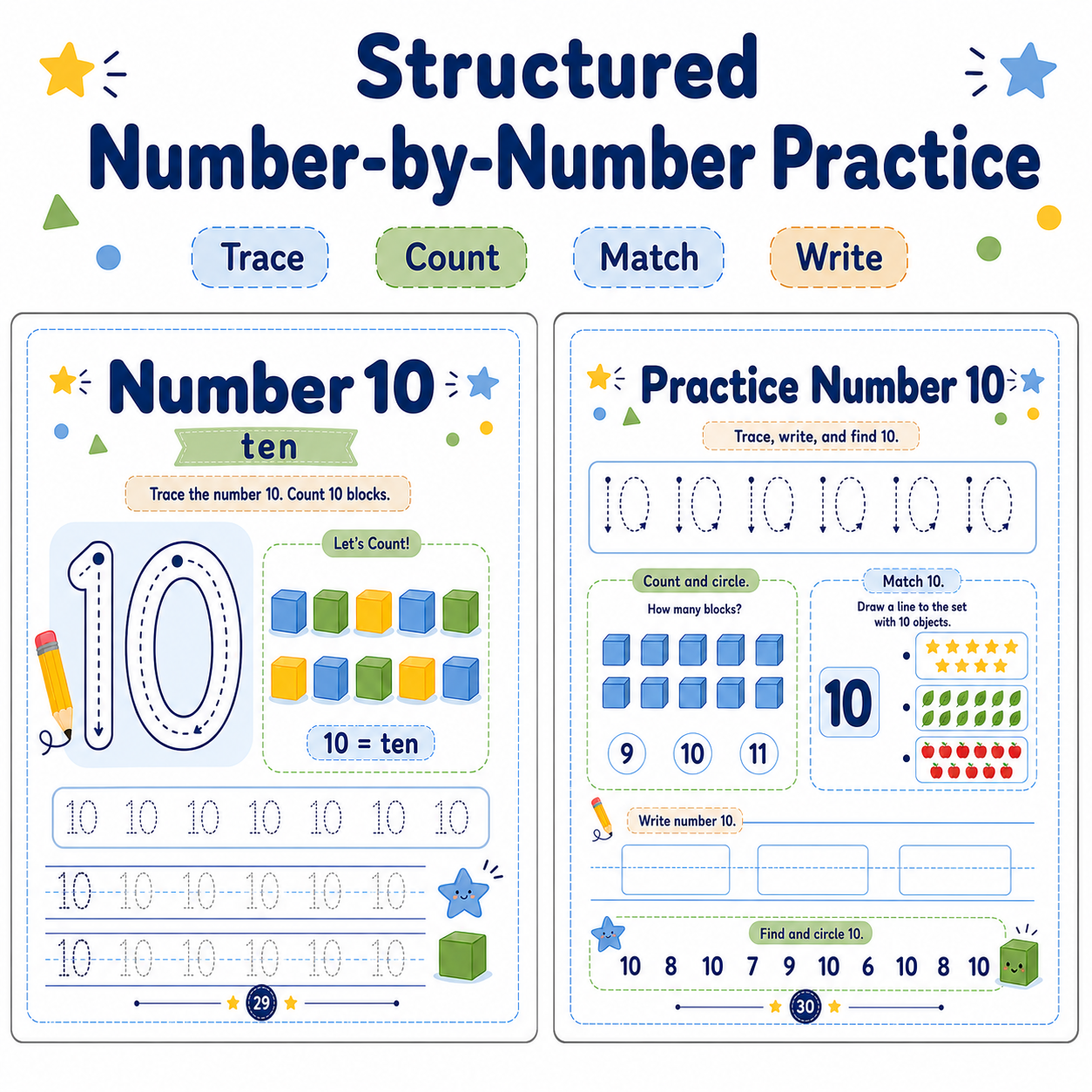 Number Tracing Workbook 1–20 | 60 Printable Counting, Number Recognition & Handwriting Activities for Ages 3–6
