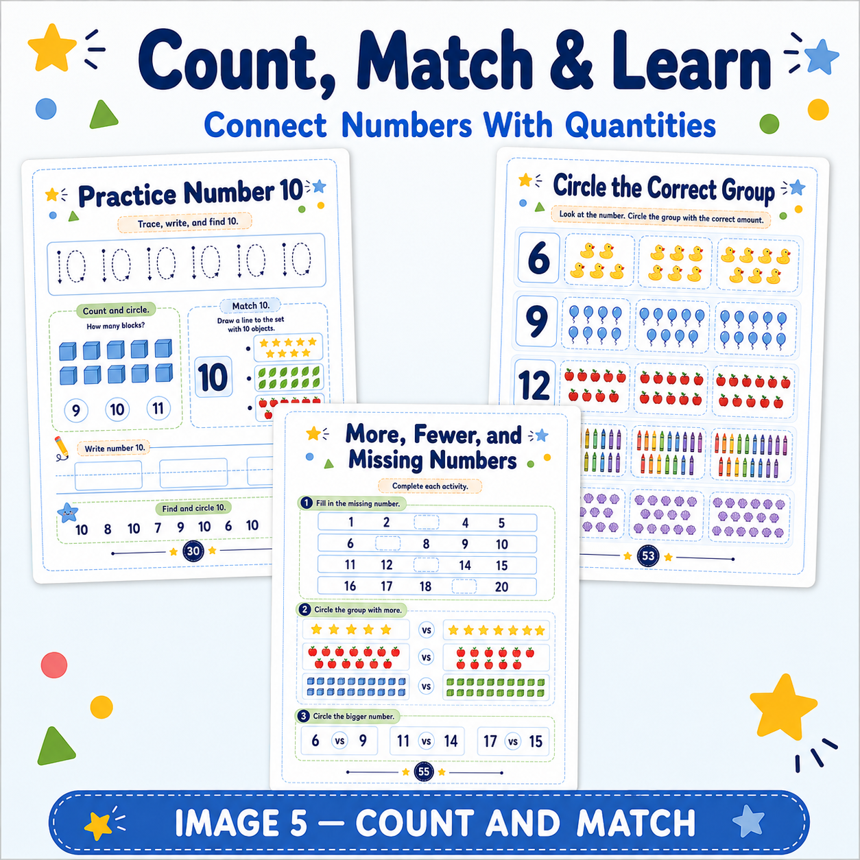 Number Tracing Workbook 1–20 | 60 Printable Counting, Number Recognition & Handwriting Activities for Ages 3–6
