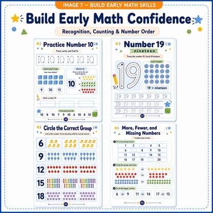 Number Tracing Workbook 1–20 | 60 Printable Counting, Number Recognition & Handwriting Activities for Ages 3–6