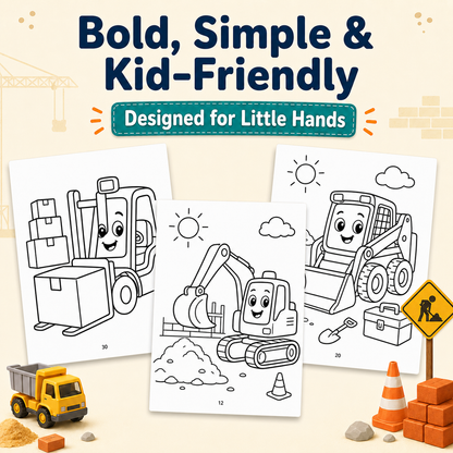 Construction Vehicles Coloring Book Ages 3–6