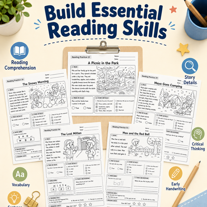 Little Readers: Kindergarten Reading Comprehension Workbook