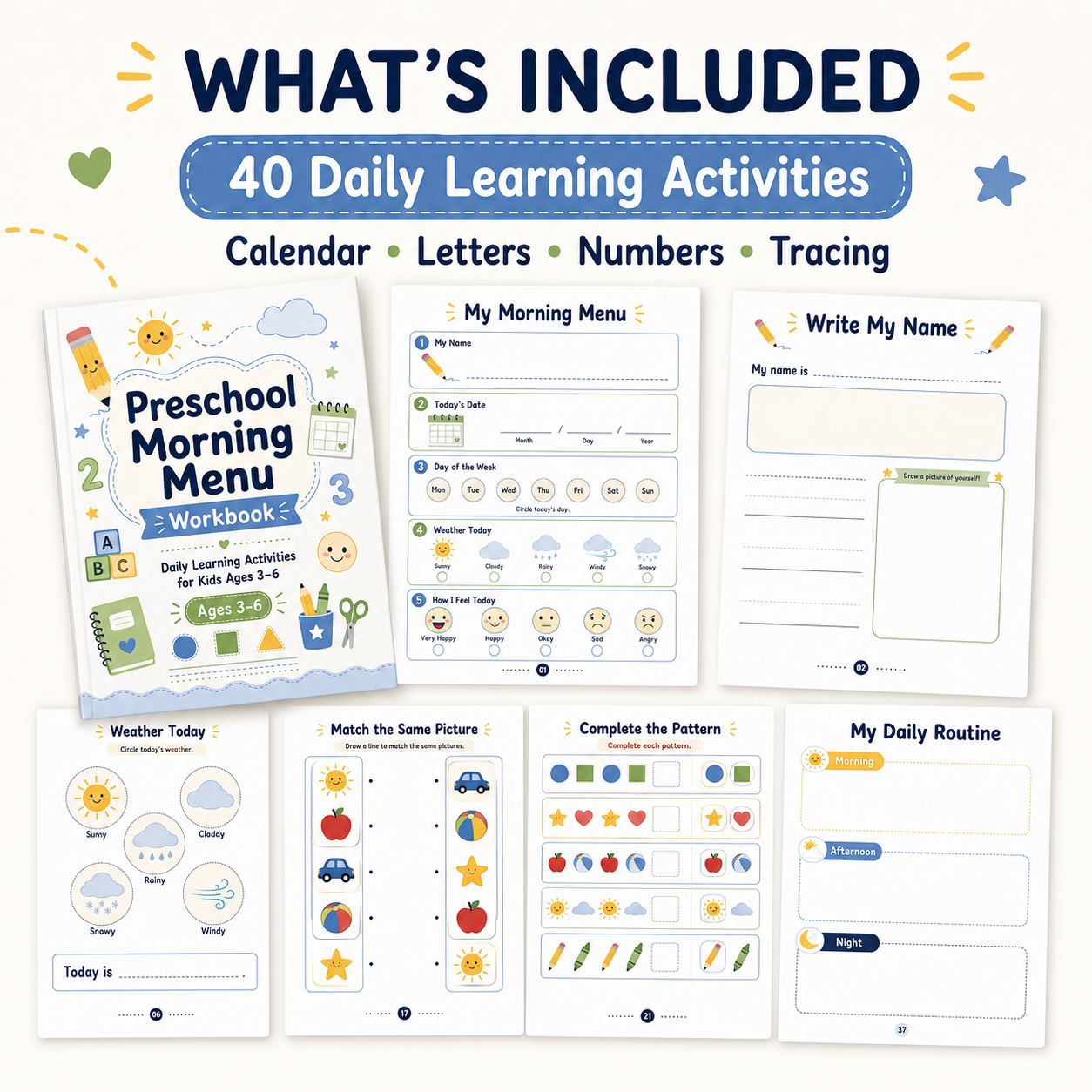 Preschool Morning Menu Workbook!