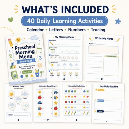 Preschool Morning Menu Workbook!