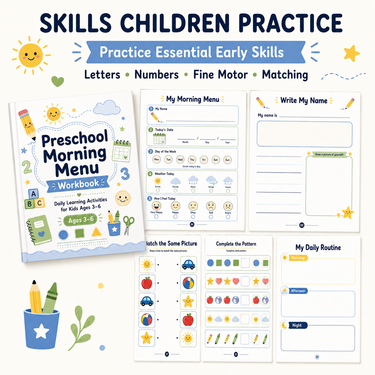 Preschool Morning Menu Workbook!