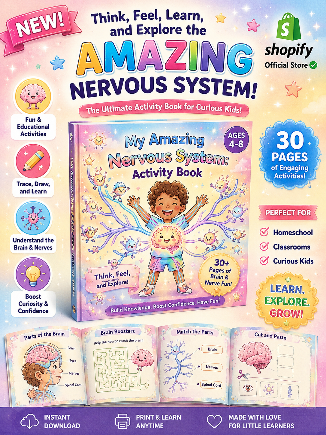🧠 My Amazing Nervous System: Activity Book
