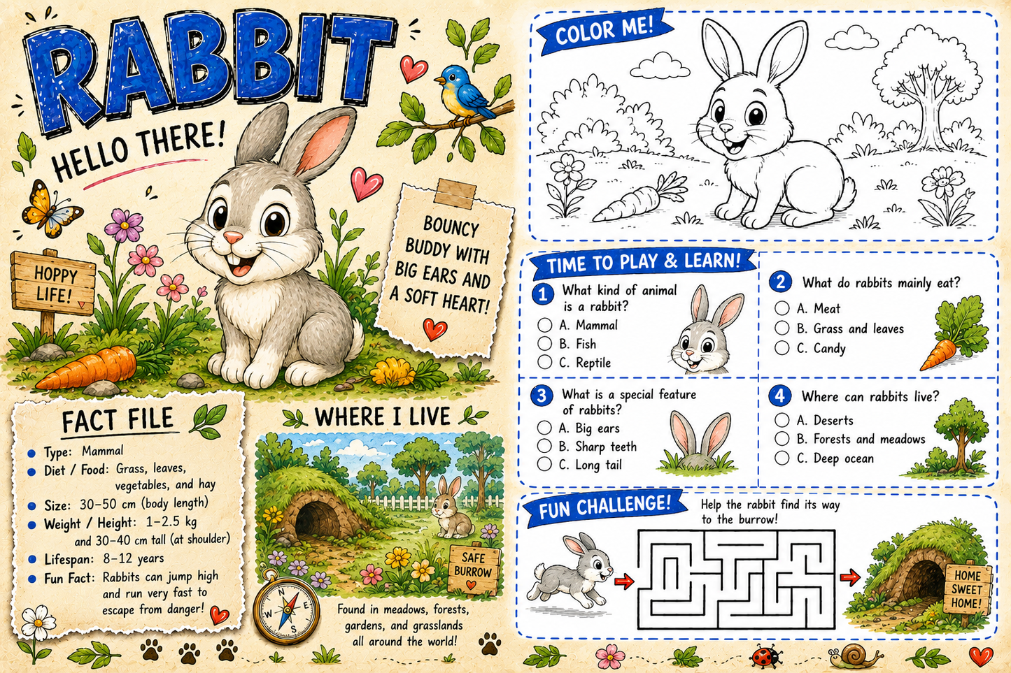 🐾 The Ultimate Book of Animals Activities: Learn, Color & Play! 🐱🐹