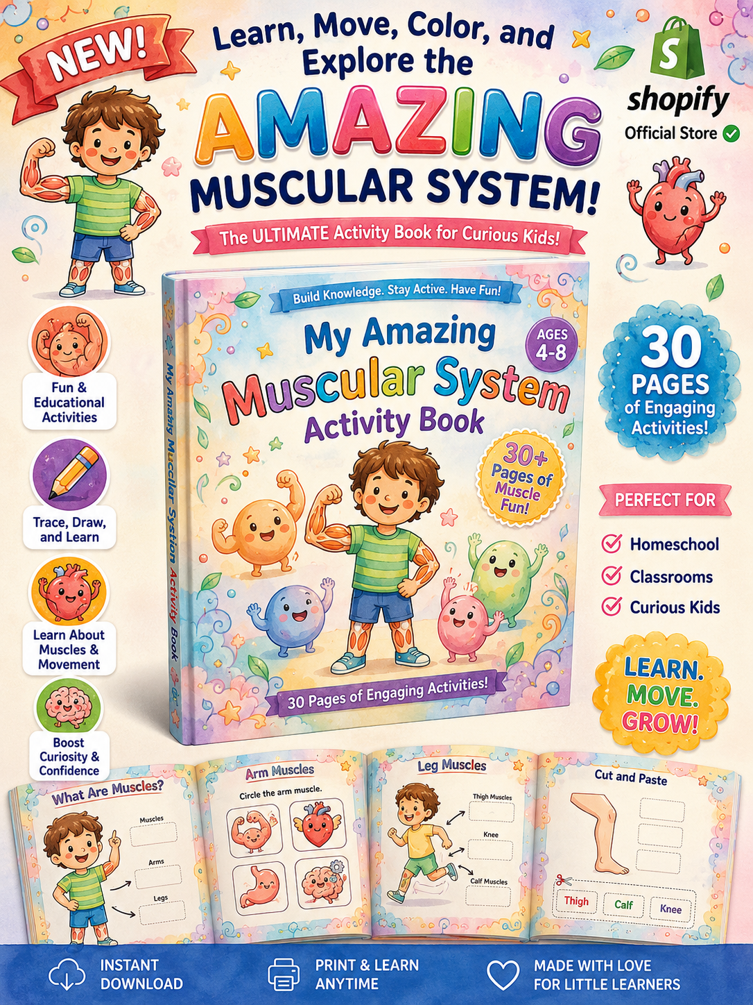 My Amazing Muscular System – Activity Book for Kids