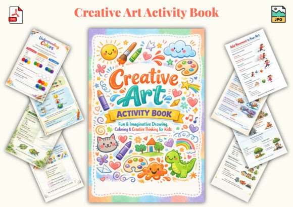 ✨ Printable Creative Art Activity Book Template – 31 Imagination Puzzles ✨