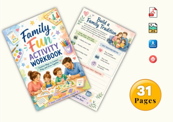 ✨ Printable Family Fun Activity Workbook Template ✨