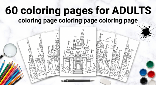 Mystical Castles: 60 Detailed Fantasy Architecture Coloring Pages for Adults (PDF)