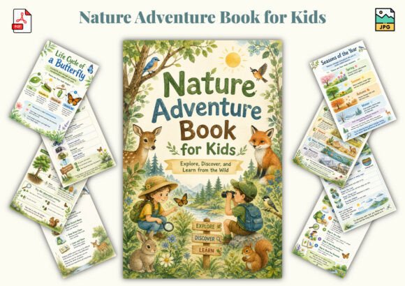 ✨ Printable Nature Adventure Workbook Template – 51 Outdoor Discovery Pages ✨ Turn the great outdoors into a classroom and inspire a lifelong love for nature and science! 🌿🦋