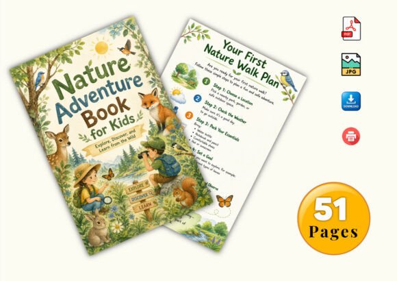 ✨ Printable Nature Adventure Workbook Template – 51 Outdoor Discovery Pages ✨ Turn the great outdoors into a classroom and inspire a lifelong love for nature and science! 🌿🦋