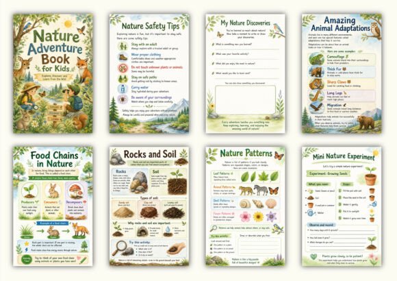 ✨ Printable Nature Adventure Workbook Template – 51 Outdoor Discovery Pages ✨ Turn the great outdoors into a classroom and inspire a lifelong love for nature and science! 🌿🦋
